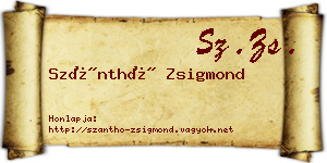 Szánthó Zsigmond névjegykártya