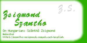 zsigmond szantho business card