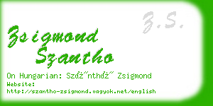 zsigmond szantho business card
